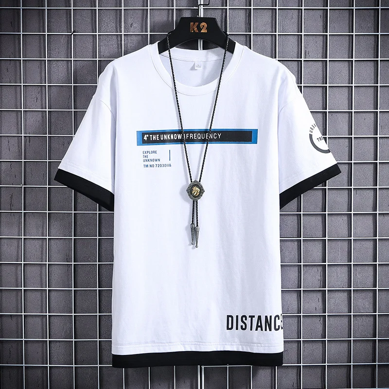 Techwear Patchwork Fashion Letter Printing Tees Techwear Shop
