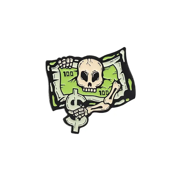 Foto del pin Calaca con billetes