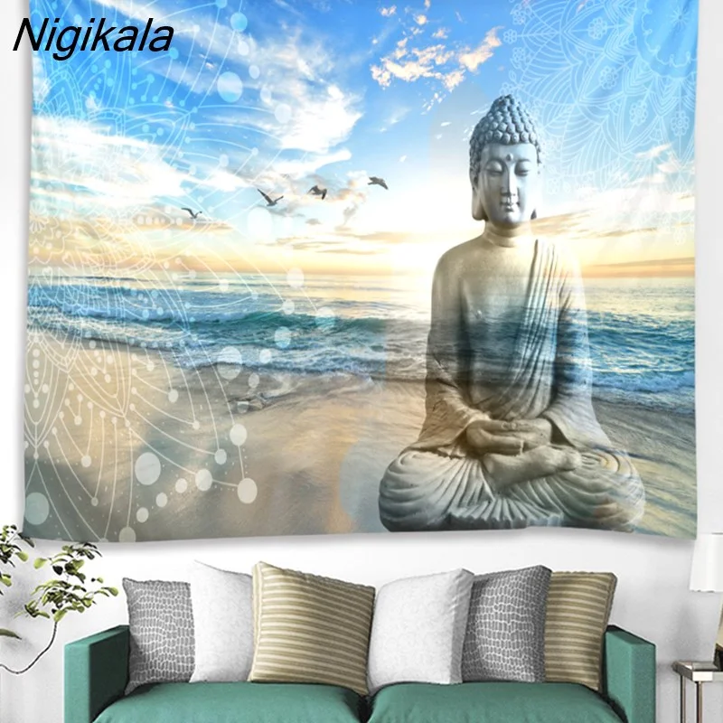 Nigikala Statue Tapestry Twin Hippie Wall Hanging Bedspread Throw Cover Bohemian Beach Mat Table Cloths Home Art Decor Blanket
