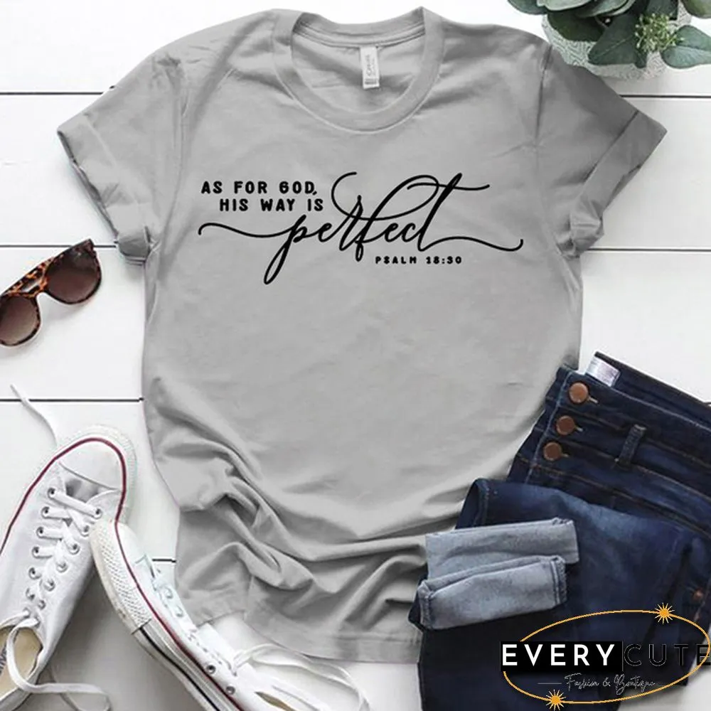 Womens Short Sleeved God Shirts Christian Saying Printed Tops Women Casual Solid Color