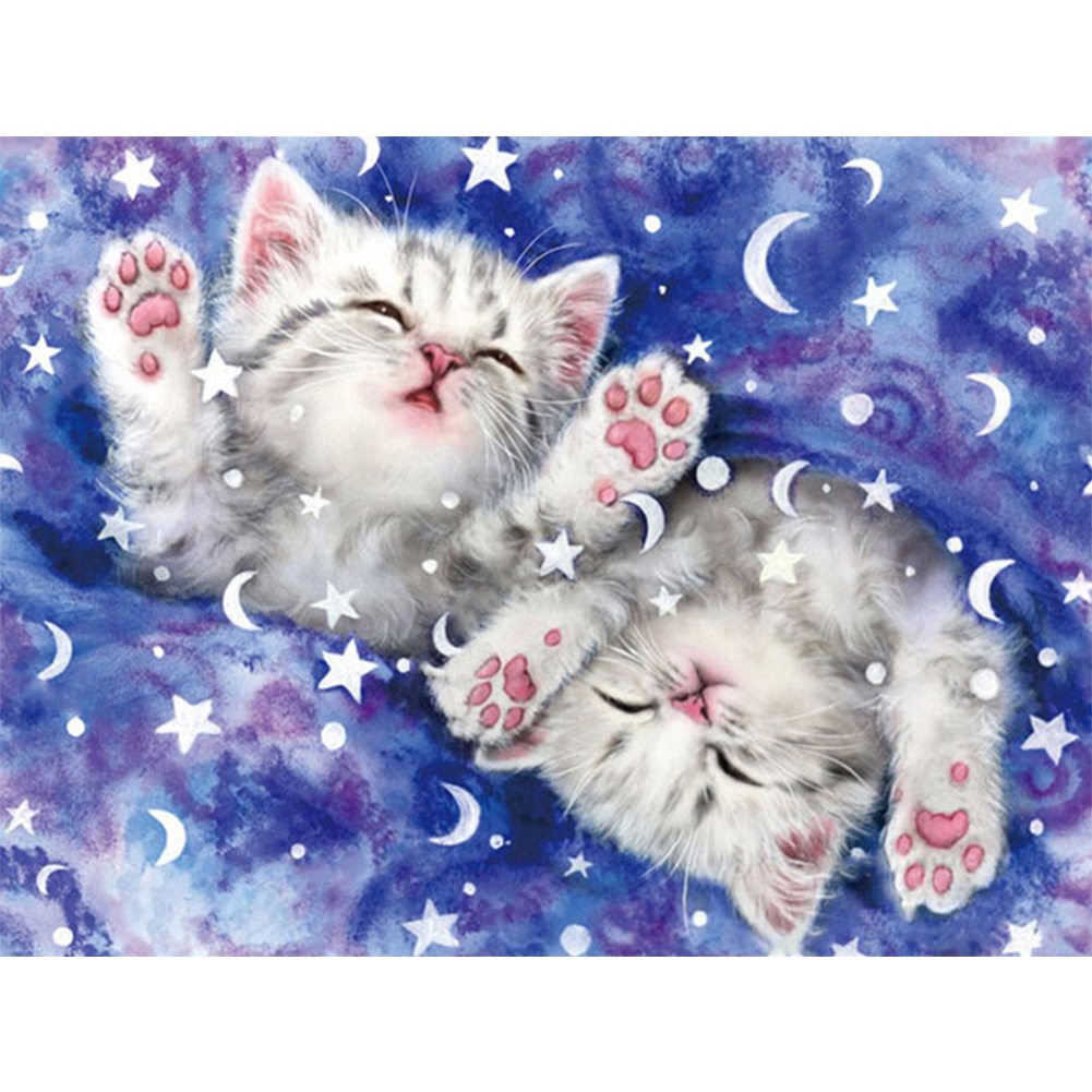 

Cats - Round Drill Diamond Painting - 40*30CM, 501 Original