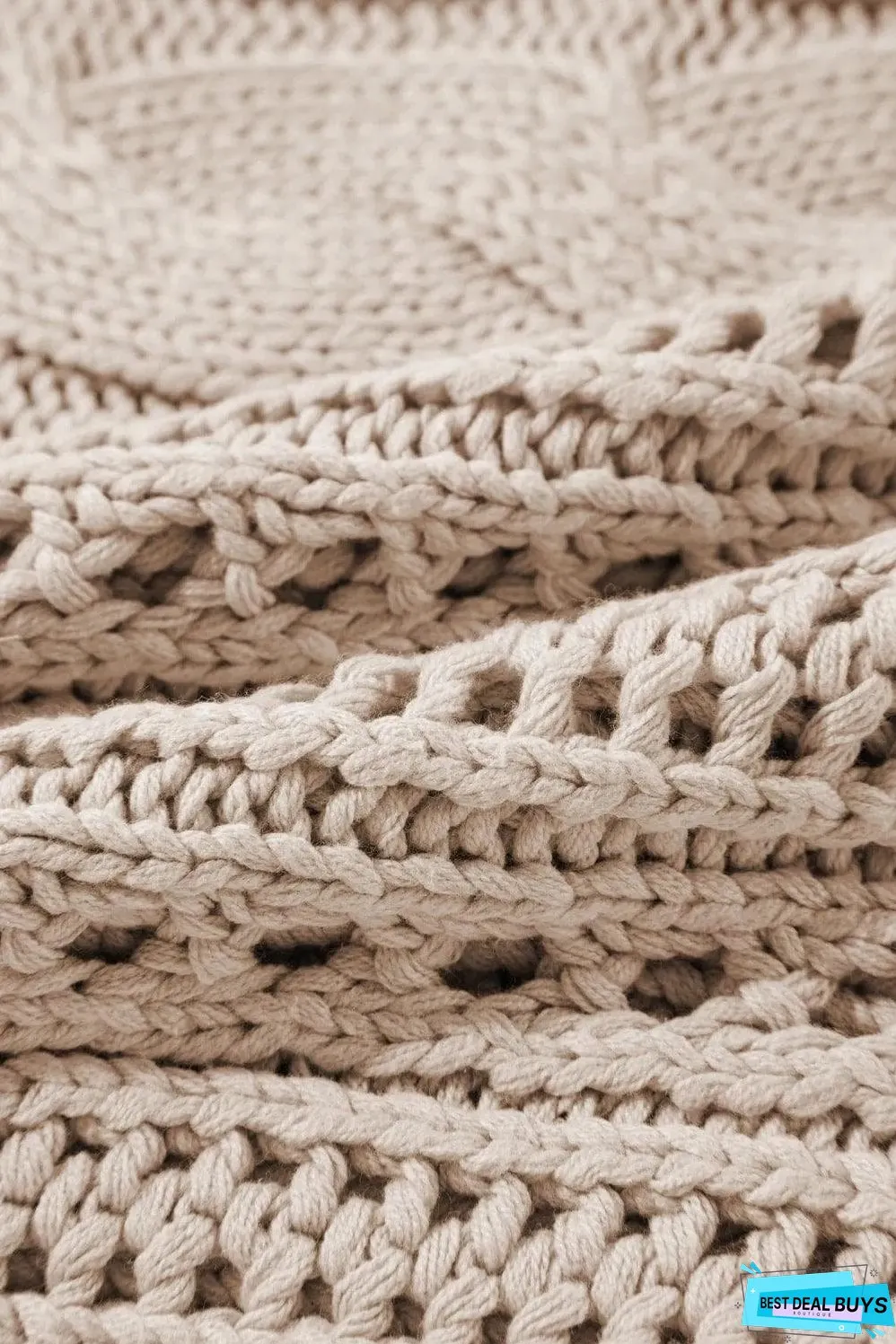 Smoke Gray Hollow-out Cable Knit Cropped Sweater