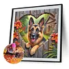 Chien de berger Love - perceuse ronde peinture diamant - 30*30cm