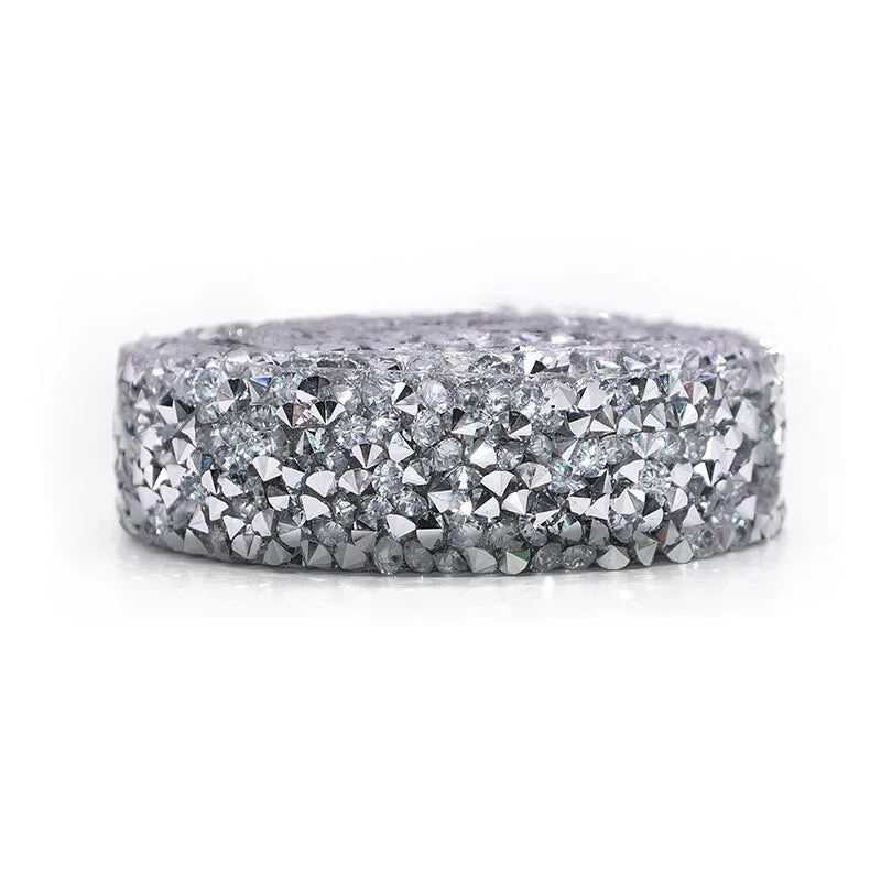 1 Yard Sewing Trim Crystal Motif Strass Hot Fix Rhinestone Tape Applicator Ribbon Applique For Dress Cloth Decor Crafts
