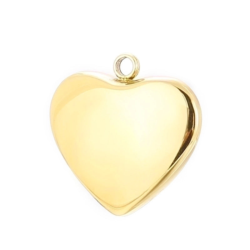1 Piece Stainless Steel 18K Gold Plated Heart Shape