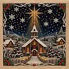 (20x20cm)Xmas Snow Town DIY Pearl Painting Art With Inner Wooden Framed Kit