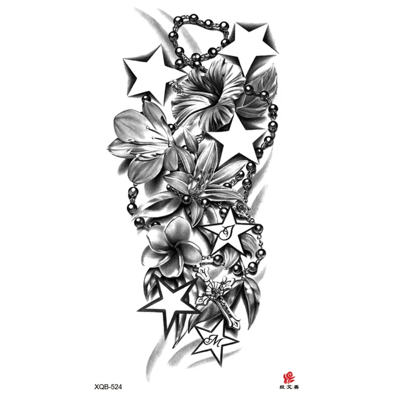 Sdrawing Full Arm Waterproof Tattoo Sticker Totem Animal Skeleton Small Arm Tattoo Sticker