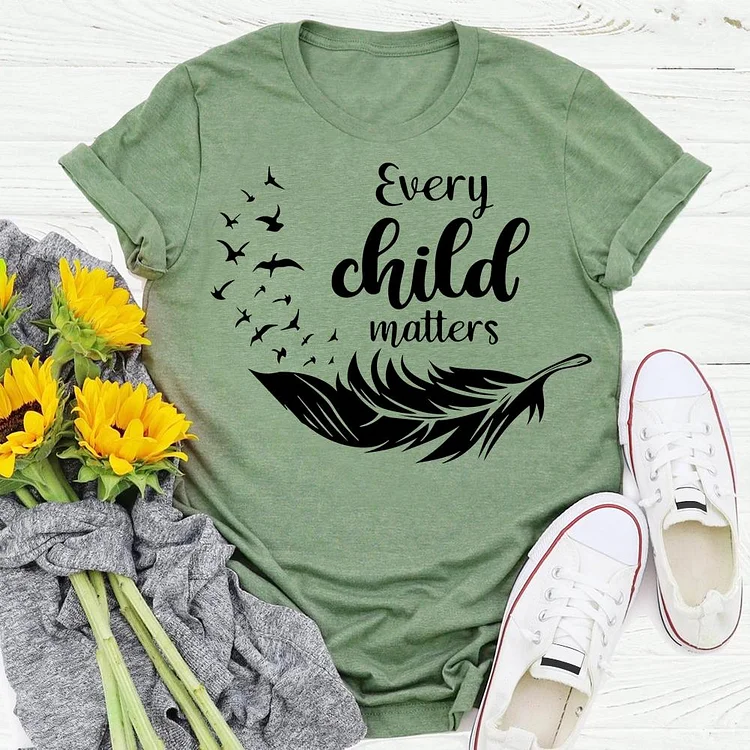 Every child matters feather T-shirt Tee -04328-Annaletters