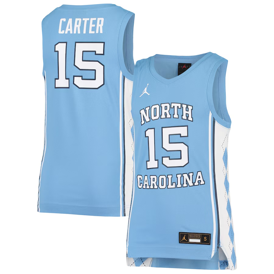Youth Jordan Brand Vince Carter Carolina Blue North Carolina Tar Heels Team Replica Basketball Jersey mysite
