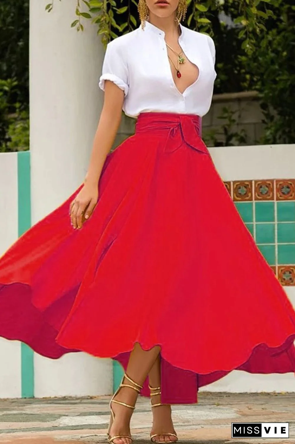 Casual Solid Loose Mid Waist Type A Solid Color Bottoms(3 Colors)