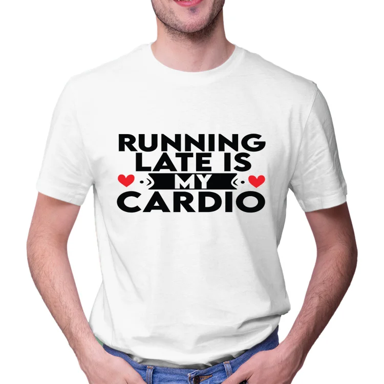 Unisex Tie Dye Shirt Running Late Is My Cardio Women and Men T-shirt Top - Heather Prints Shirts