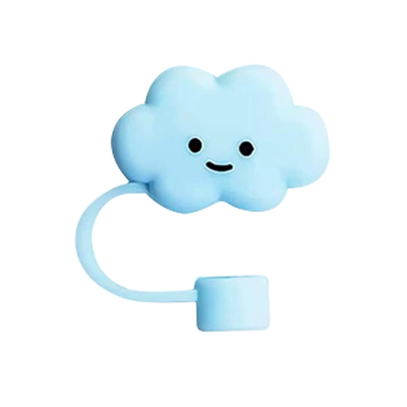 5 Pieces Silicone Straw Cap Flower Cartoon Baiyun Cup Straw Protective Cover Dust Plug 10mm