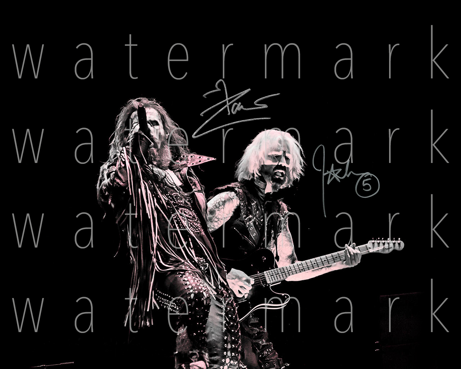 Rob Zombie & John 5 signed 8X10 print Photo Poster painting picture poster autograph RP