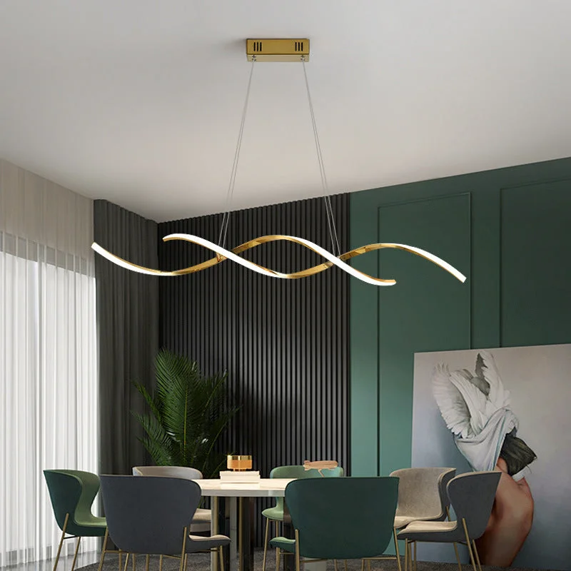 Simple Irregular Household Lamp Stainless Steel Titanium Gold Artistic Line Chandelier