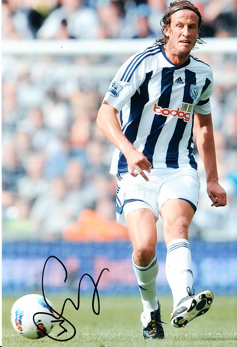 West Bromwich Albion F.C Jonas Olsson Hand Signed 11/12 Photo Poster painting 12x8 3.