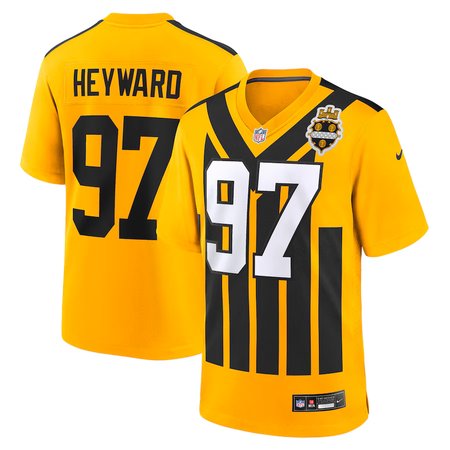 Youth Pittsburgh Steelers #97 Cameron Heyward  Gold Alternate 1933 Throwback Game Jersey