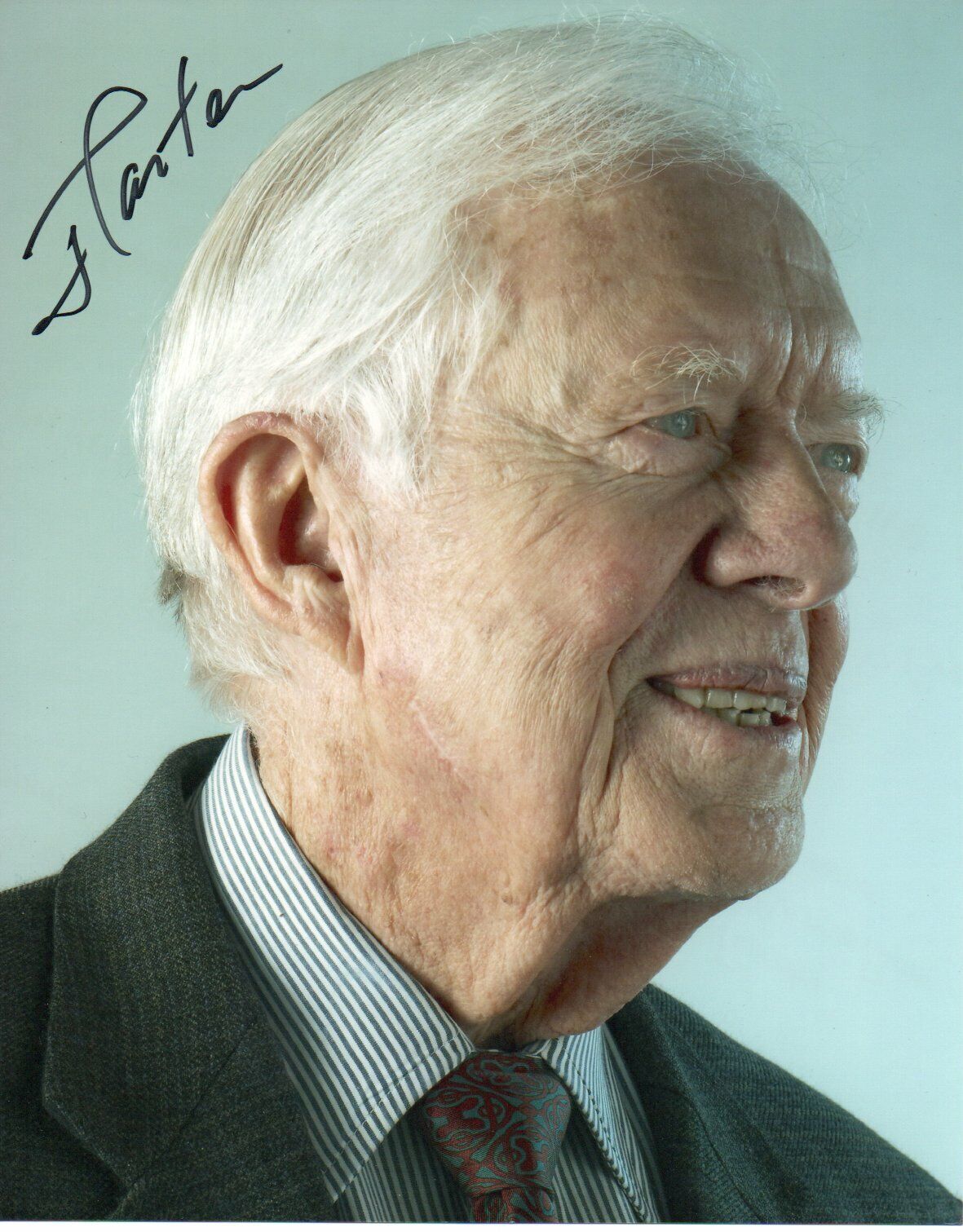 Jimmy Carter Ex Us President Signed 10 by 8 inches Genuine Photo Poster painting Autograph