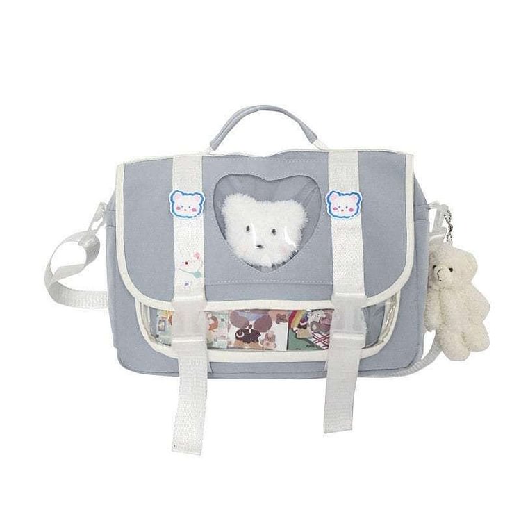 Heart Shape Double Window Crossbody Bag