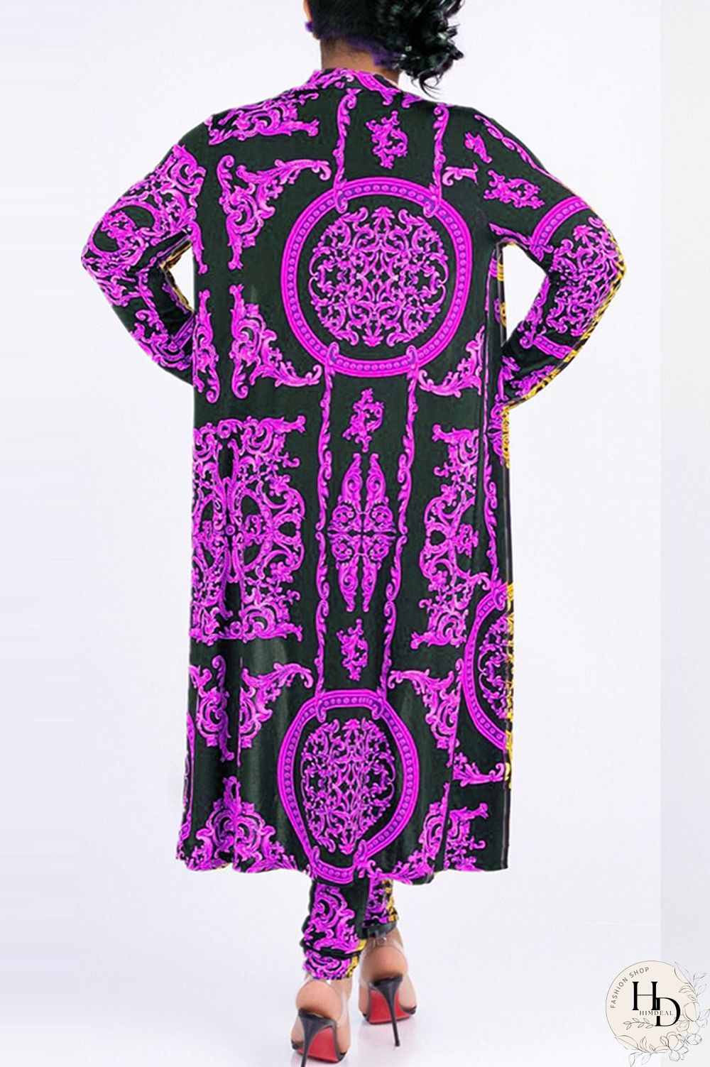 Blue Casual Printed Blending Two-piece Pants Set(Without T-shirt)