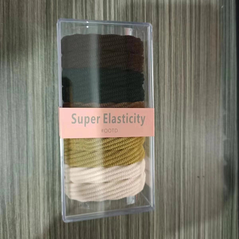 Boxed Rubber Band Women’s Hair Tie High Elastic Durable Seamless Hair Rope Hair Tie Simple Hair Rope Thick Hair Band Hair Accessories