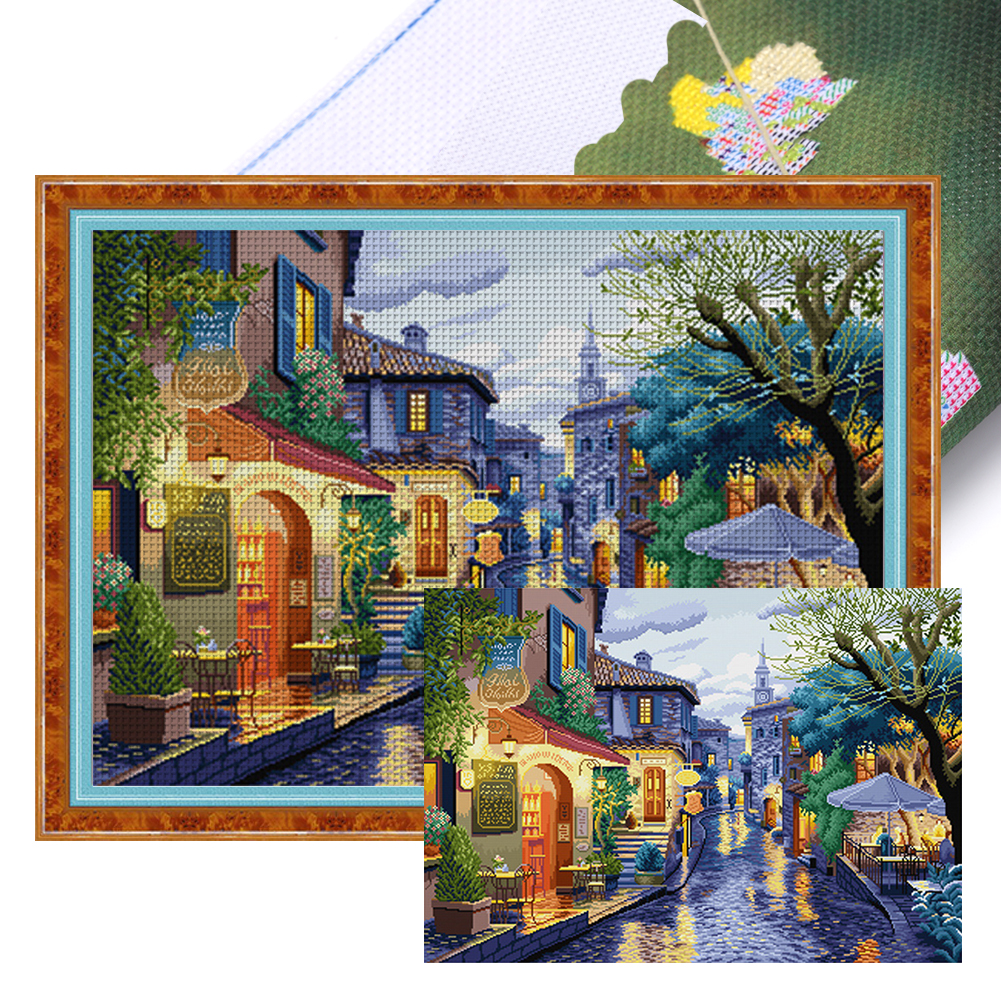 Dusk After Rain Full 11CT Pre-stamped Canvas(90*67cm) 64 colors Cross Stitch