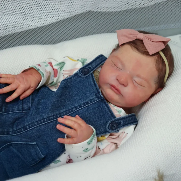  [New Seires] 20" Handmade Lifelike Reborn Brown Hair Baby Girl Named Ceiansa - Reborndollsshop®-Reborndollsshop®