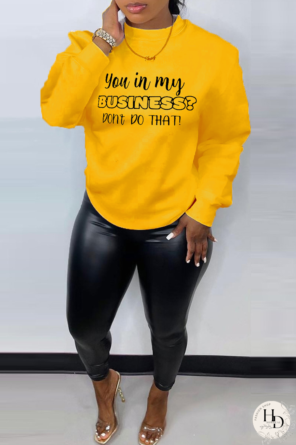 White Fashion Street Print Patchwork Letter O Neck Tops