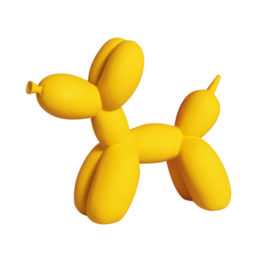 Nordic Style Balloon Dog Sculpture Resin Animals Shape Home Decor (Yellow)