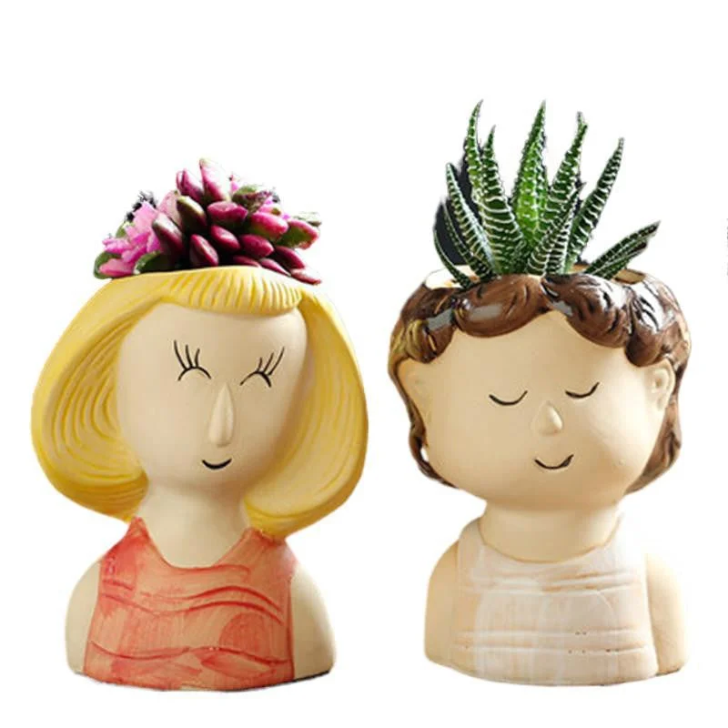 Ceramic Doll Creative Flower Pot Succulent Flower Pot