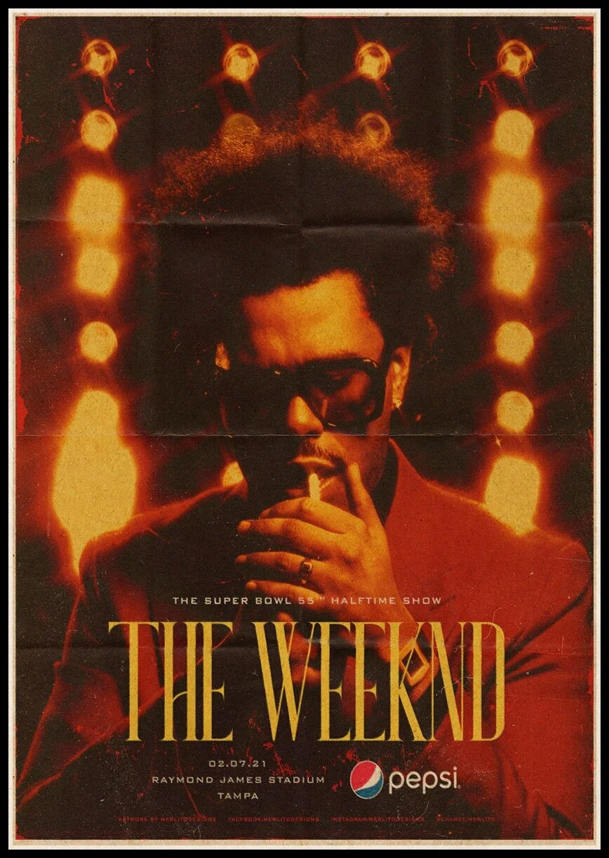 Athvotar Rapper Posters Hip Hop The Weeknd Wiken Potted Brother Quality Vintage Kraft Paper Painting Poster Living Room Wall Decor 703-1