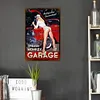 Garage girl - Panneaux en &eacute;tain m&eacute;tallique(20*30cm/30*40cm) - Garage