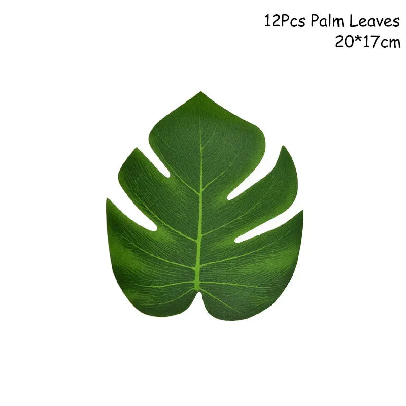 Hawaiian Party Decorations Palm Leaves Bunting Banner Luau Flamingo Summer Tropical Party Decoration Jungle Safari Party Ballons