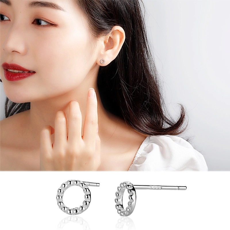 1 Pair 925 Sterling Silver Four Leaf Clover Star Lightning Ear Studs