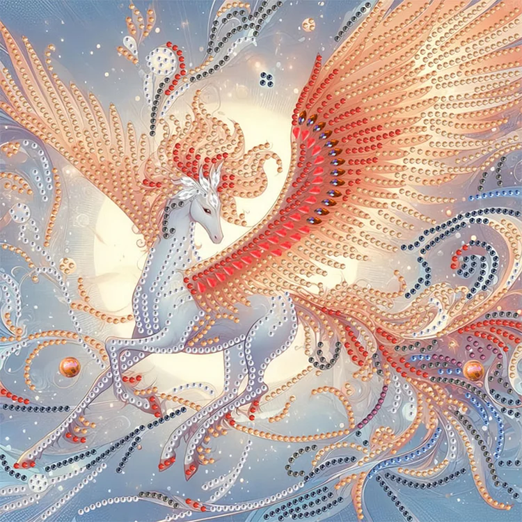Winged Horse 30*30CM (Canvas) Special Shaped Drill Diamond Painting gbfke