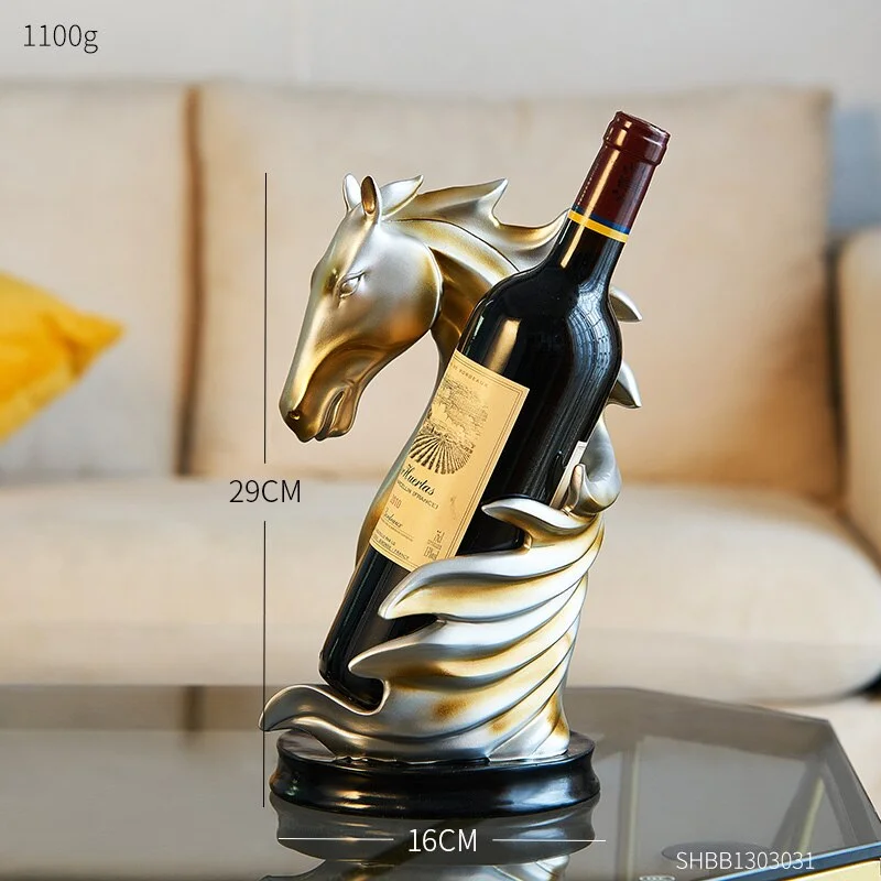 Home Decor Nordic Horse Sculpture Wine Bottle Racks Cabinet Decorative Display Stand Holder Wine Shelves Wine Bottles Organizers