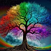 Colorful Tree of Life - 11CT Stamped Cross Stitch - 45*45cm