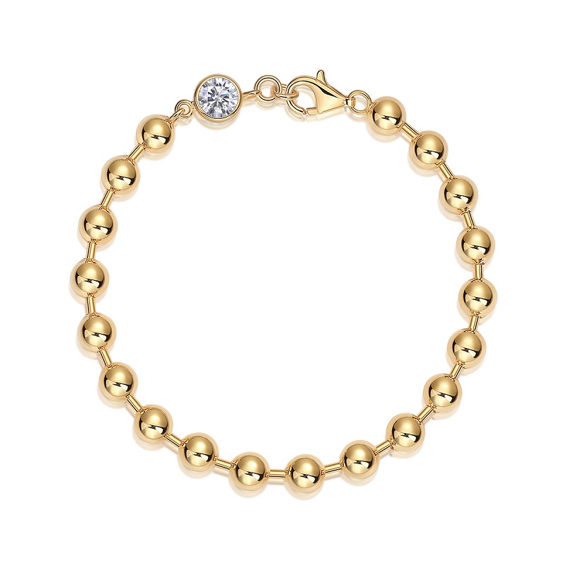  1ct Moissanite Bracelet, S925 Silver, 18K Gold Plated, Hypoallergenic Luxury Jewelry, Perfect Christmas Gift for Women