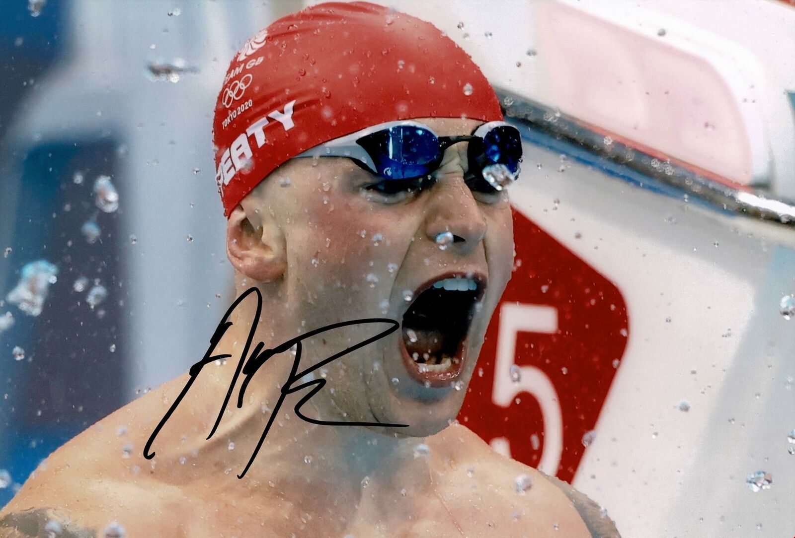 Adam Peaty Signed 12X8 Photo Poster painting Tokyo 2020 Genuine Signature AFTAL COA (T)