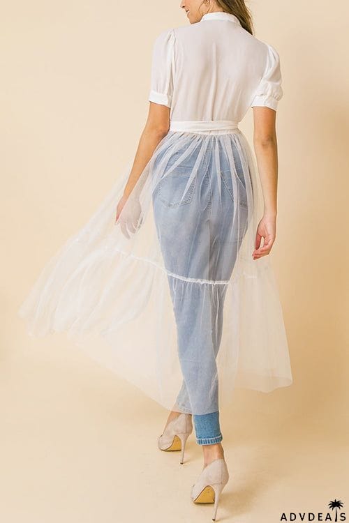 Showing Off A Little Shirt Cover Dress