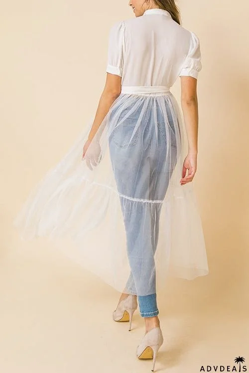 Showing Off A Little Shirt Cover Dress