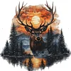 Sunset Deer-11CT Stamped/Counted Cross Stitch 40*40cm/15.75*15.75in tapestrymarket