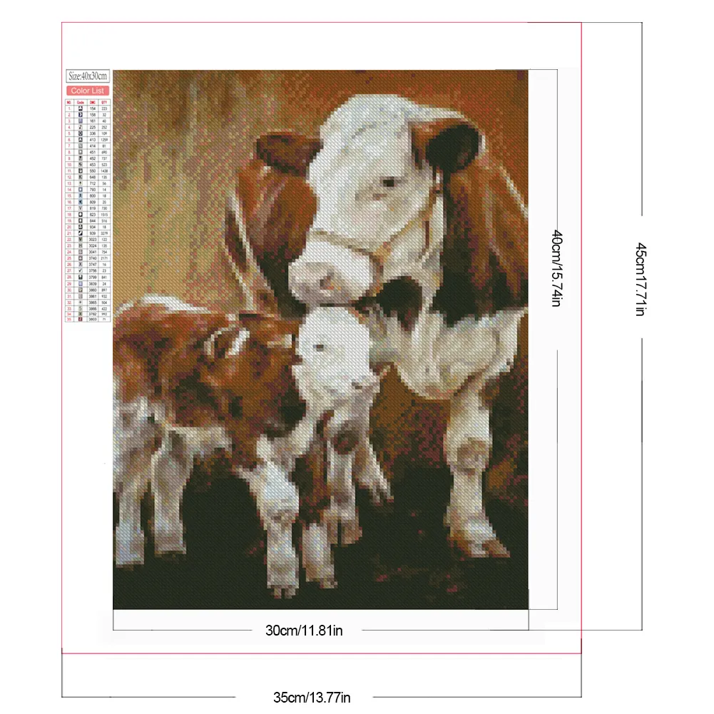 Partial AB Diamond Painting - Full Square Drill - Cow(Canvas|35*45cm)