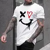 Emoji Printed Contrast Men's T-shirt by Inlyline