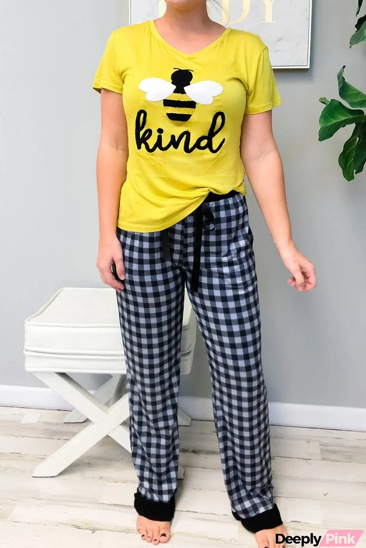 Sunflower hello sunshine Print Tee and Pants Lounge Set