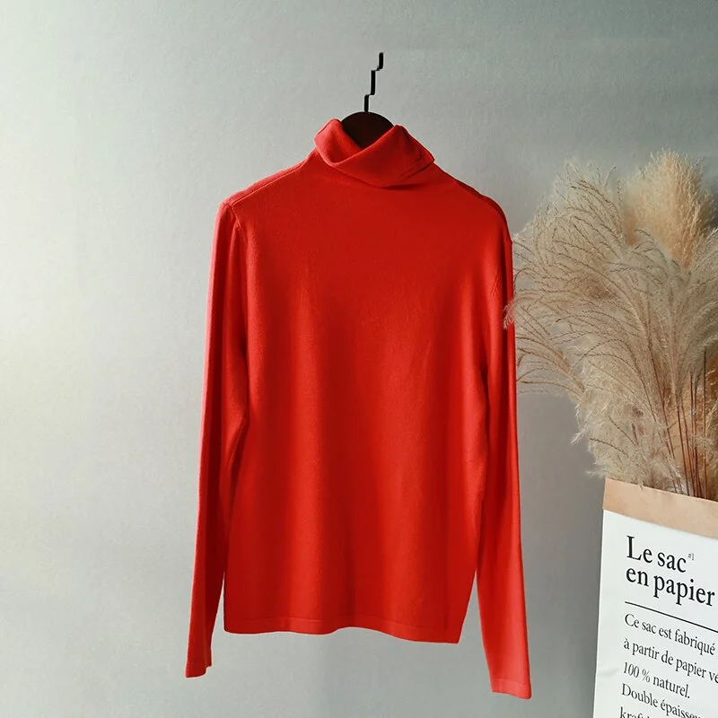 Lizkova Turtleneck Soft Sweater Women 7 colors Long Sleeve Knitted Pullovers 2020 Ladies Casual Warm Tops