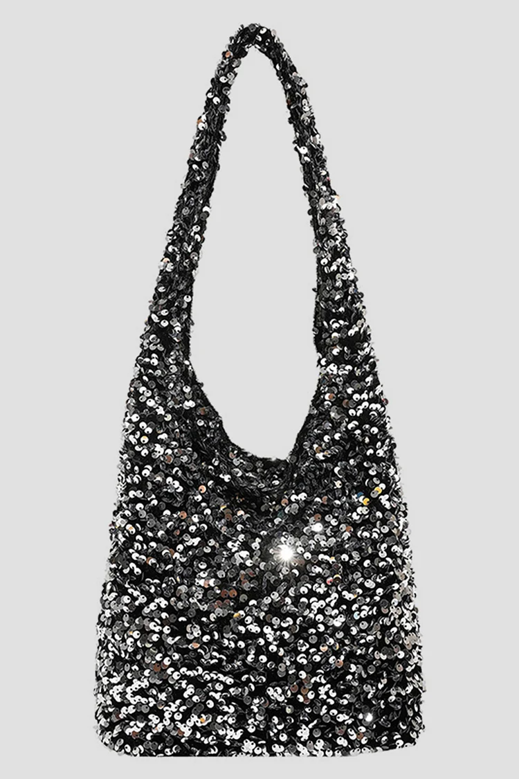 Fashion Gold Disco Sequin Large Capacity Casual Shoulder Bag 2024 - Xpluswear