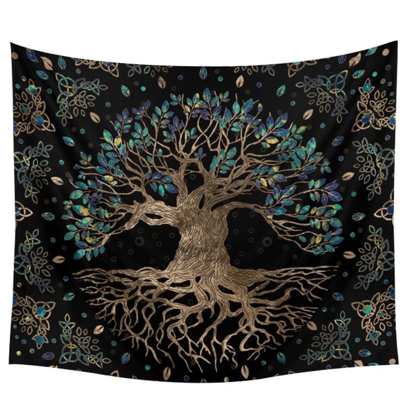 Life Trees Tapestry Wall Hanging Psychedelic Tapestry Bohemian Hippie Wishing Tree Tapestries Bedroom Bohemian Plant Print