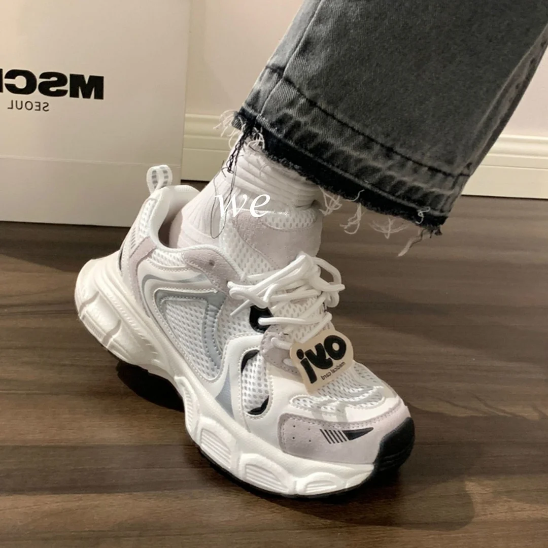 Yyvonne Surface Breathable High-End Old Dad Shoes Women's Casual Shoes Spring And Autumn Women's Shoes Single Shoes High Shoes