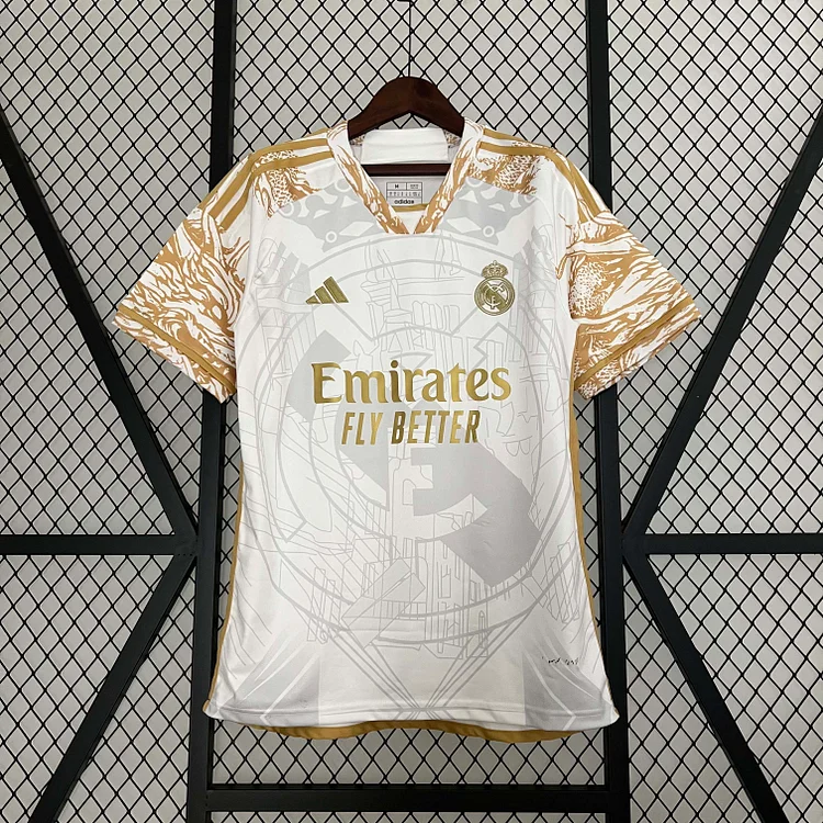 2023/24 Real Madrid Golden white dragon Special Edition  Football Shirt1:1 Thai Quality