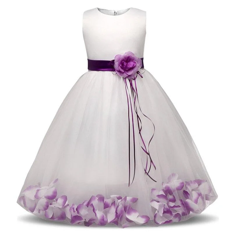 Summer Fancy Flower Girl Dresses For Wedding First Holy Communion Dress For Girls Children Party Prom Gowns with Flowers Ribbons